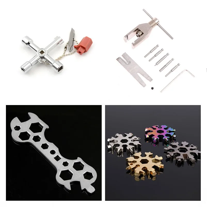 

stainless steel Snowflake Tool Card Combination Multifunctional Snowflake Screwdriver Wrench Tool Snowflake Tool Card