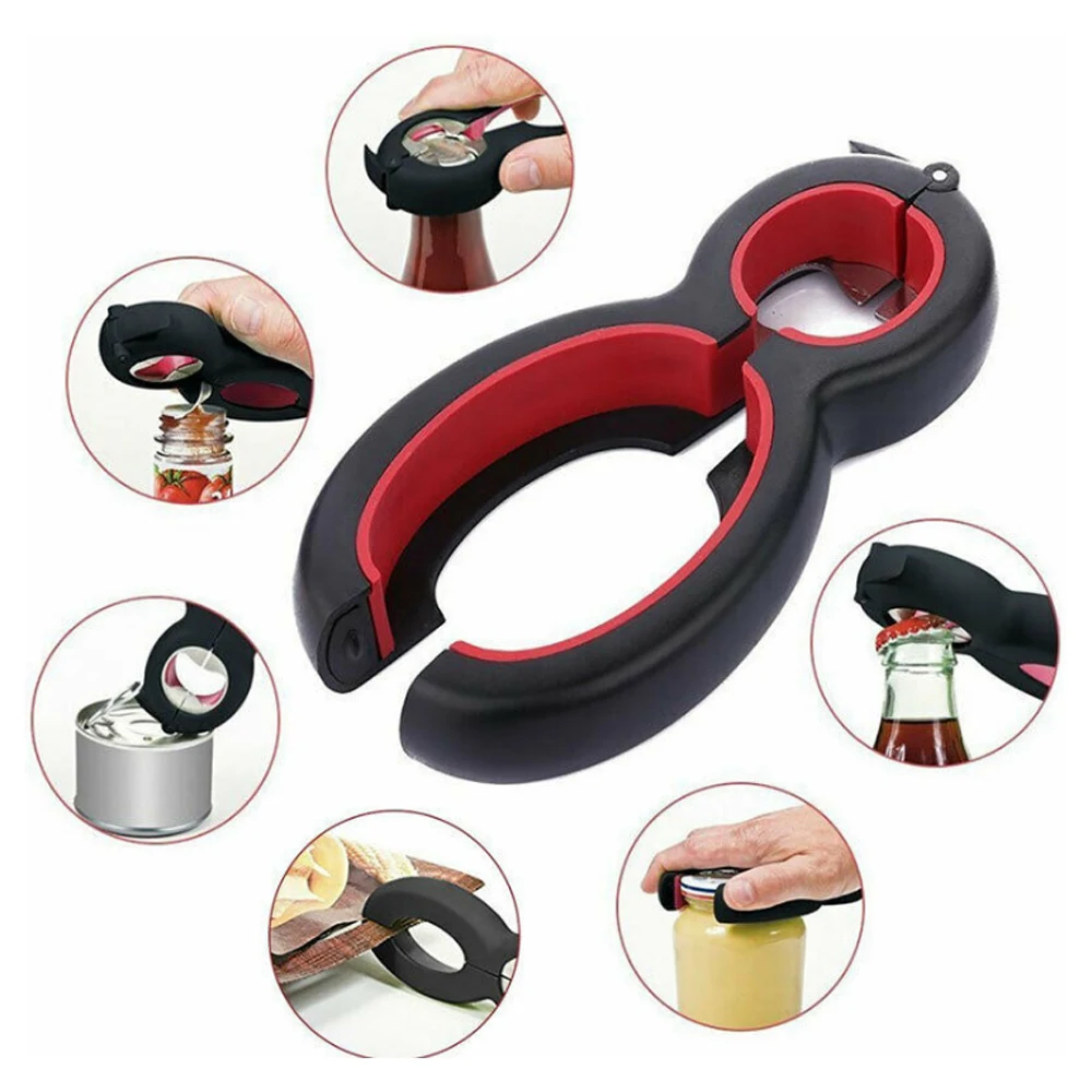 Горячая 6 в 1 Многофункциональный консервный нож для бутылок пива все одном