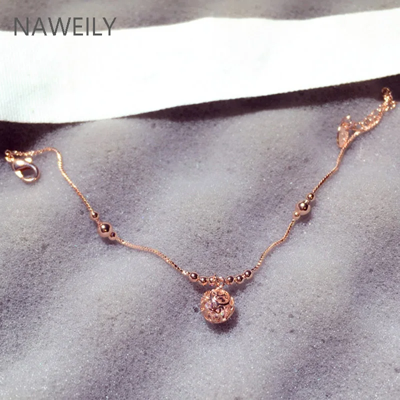 Блестящий хрустальный полый шар из бисера браслеты для женщин лучший подарок