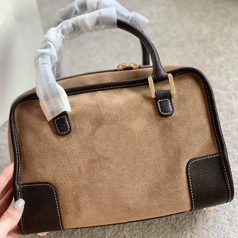 Замшевая сумка Boston сумка-подушка винтажная для среднего возраста повседневные