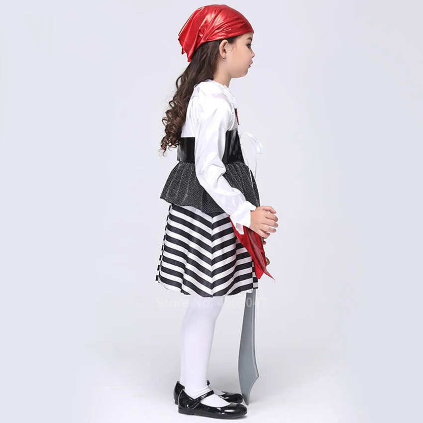 Платье пиратского костюма для девочек головной платок и пояс детский наружный