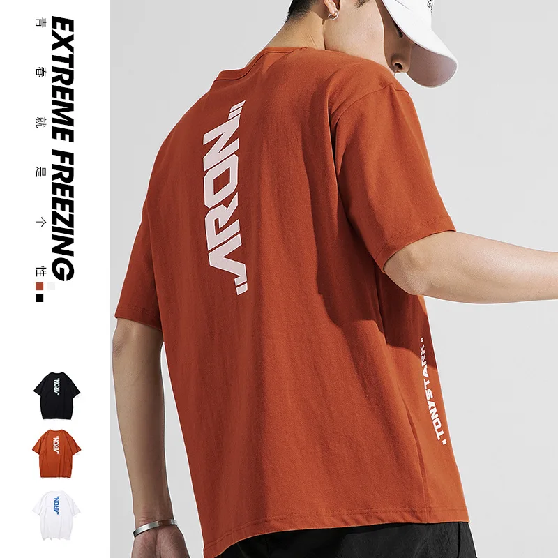 Футболка мужская оверсайз с коротким рукавом модная повседневная рубашка в