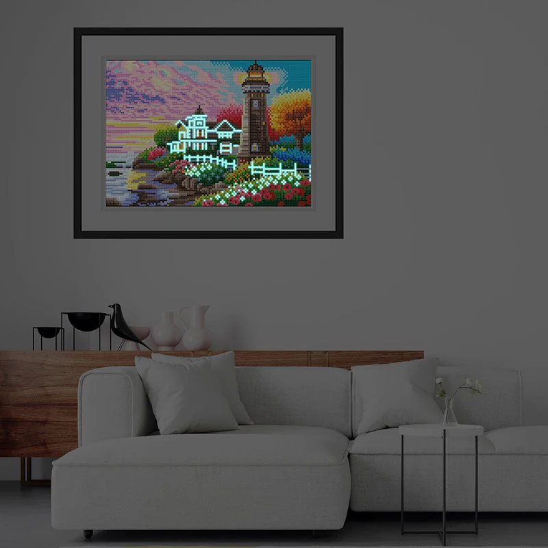 Вилла Маяк стиль алмазов картина комплект световой Алмазная вышивка крестиком