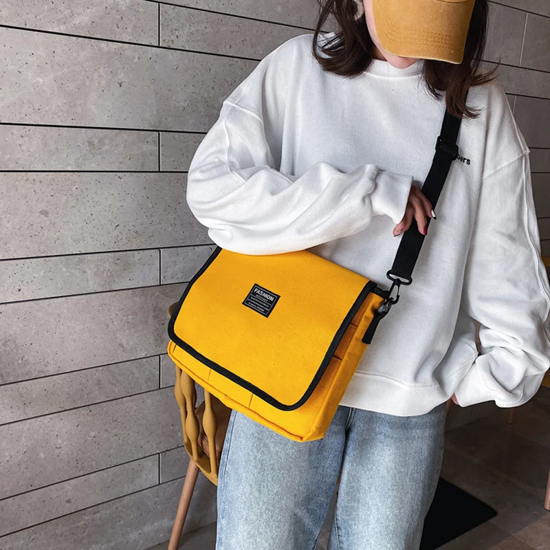 

crossbody bags for women Canvas bag square female messenger envelope phone wallet travel Cute student New Korean version flip