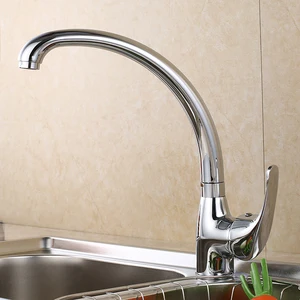 queexu kitchen faucets 360 degree tap for kitchen swivel solid zinc alloy kitchen mixer cold and hot single hole water free global shipping