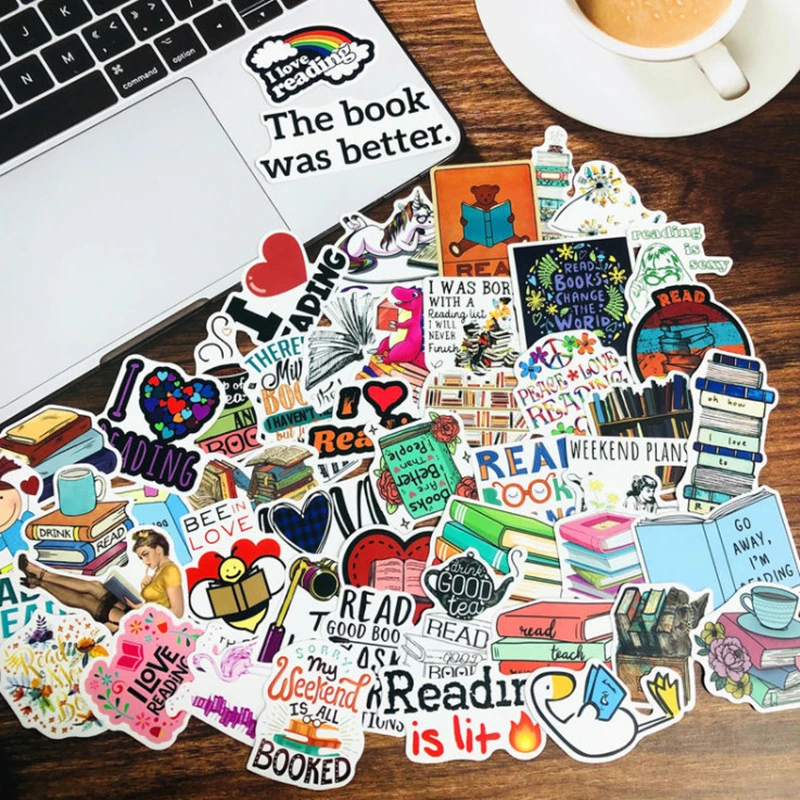 50 шт Мультяшные для чтения книг в стиле граффити Водонепроницаемый наклейки