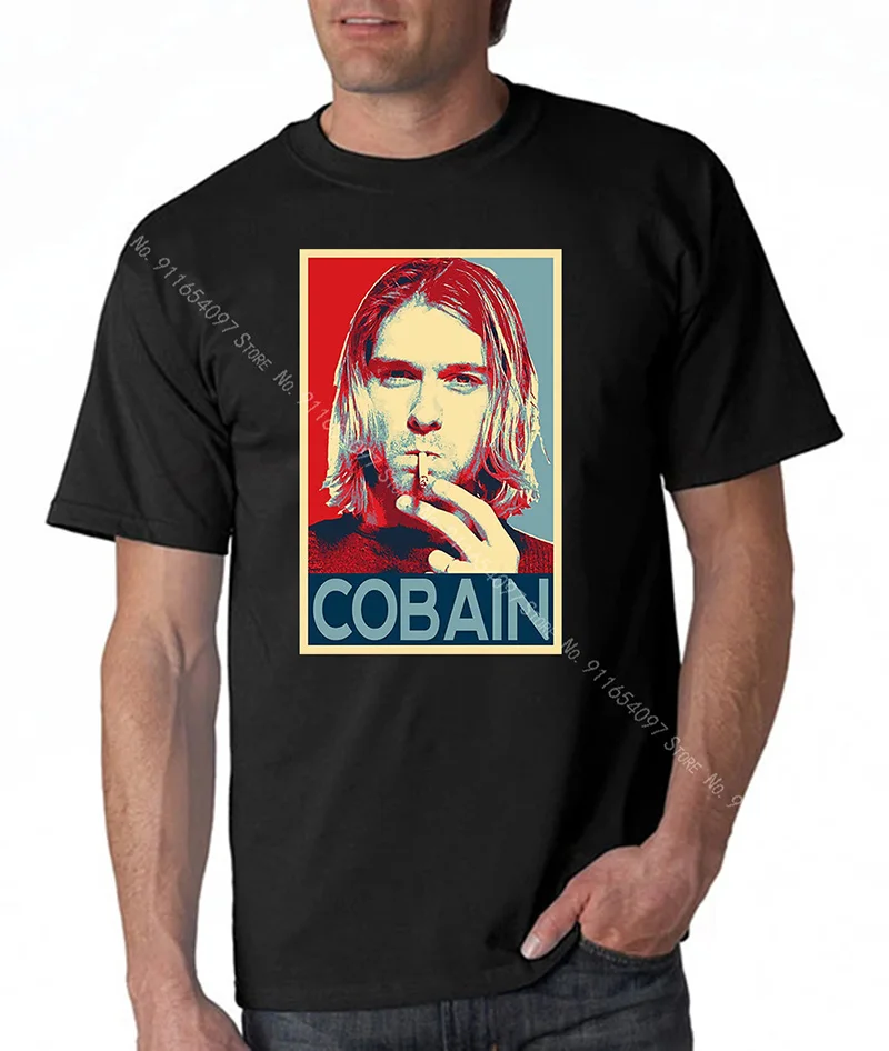 Футболка мужская оверсайз с принтом Курта Кобейна и рулона одежда для работы