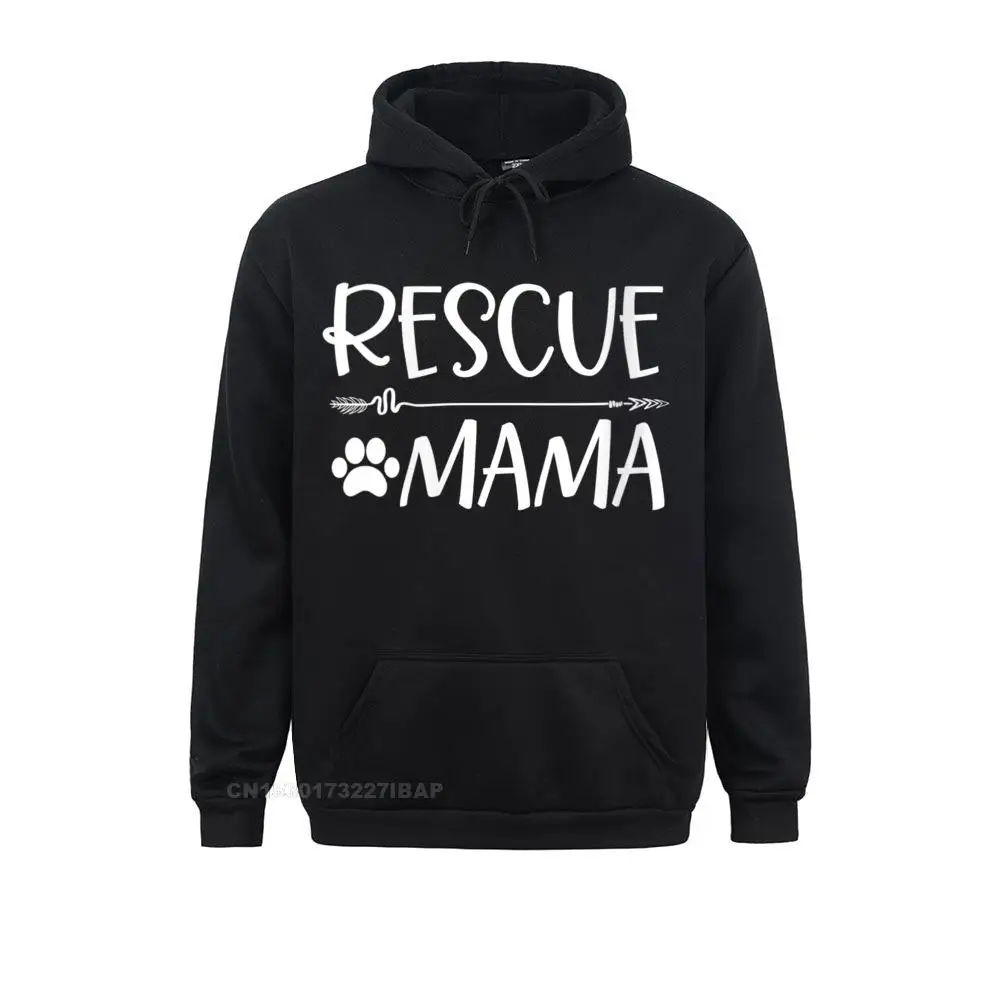 Womens Cute Rescue Dog Mama Best Idea For Mom O-Neck Hoodie Faddish Men Sweatshirts Long Sleeve Hoodies Casual Hoods