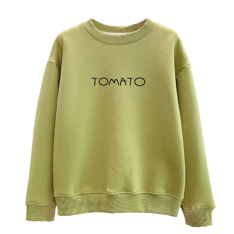 Женский свитшот с круглым вырезом зимний надписью модель 1222-126 в Корейском стиле