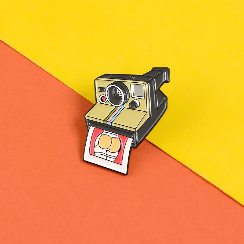 Винтажные эмалированные заколки для камеры фотография анальные значки броши