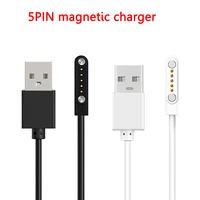 10pc universal 5p 12mm space smart watch magnetic charging cable usb 2 0 male to 5 pin magnetic suction charger for smart watch