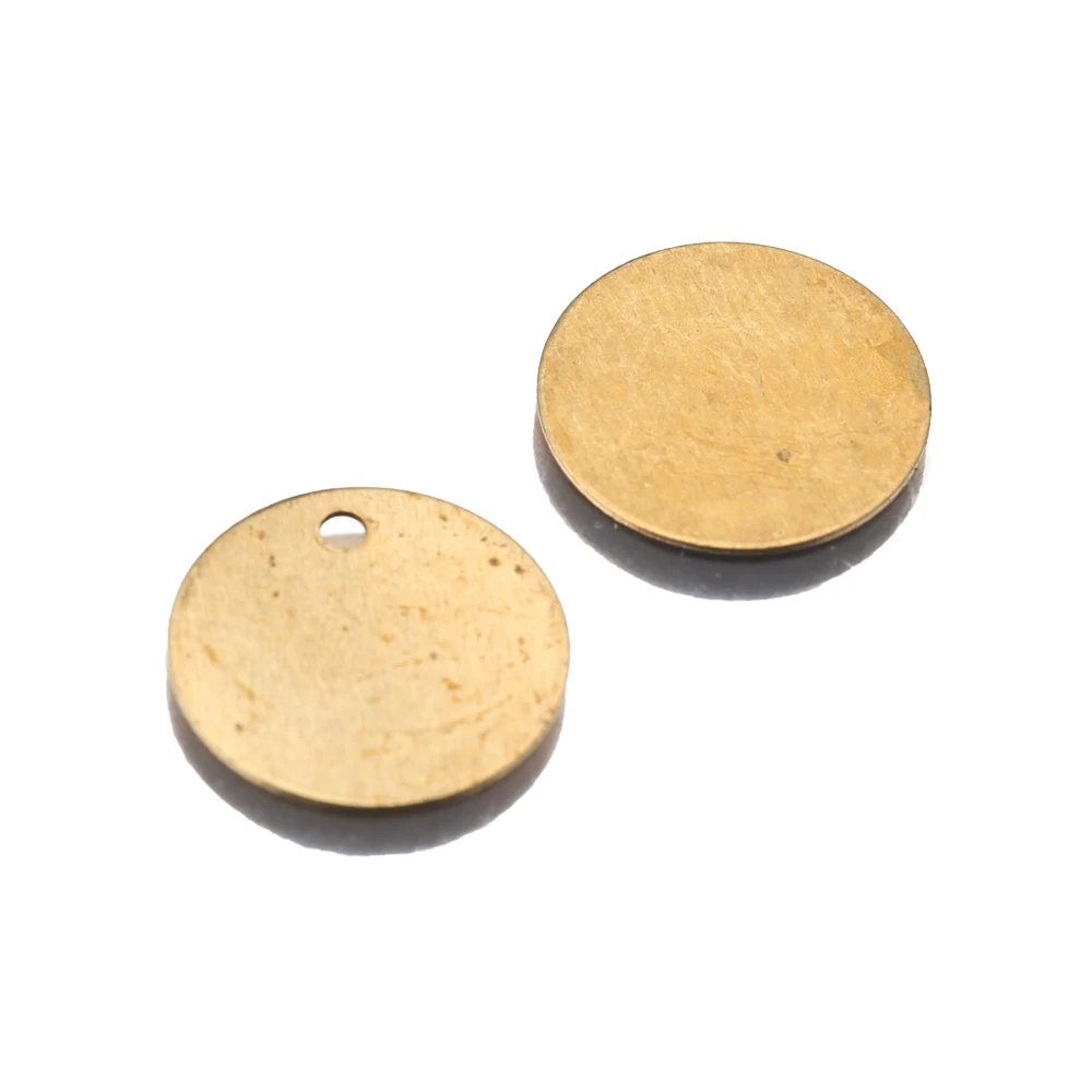 

50Pcs Raw Brass 13MM Blank Round Circle Tag Stamping Charms For Diy Jewelry Necklace Bracelet Earrings Making Crafts Wholesale