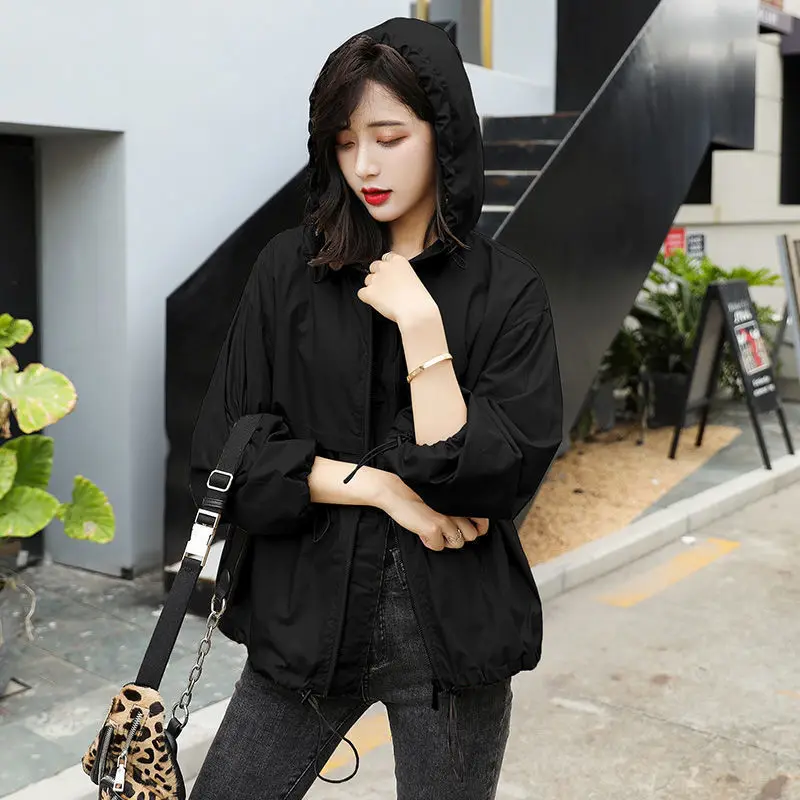

2021 spring and Autumn New Korean Short windbreaker women's casual student large size coat