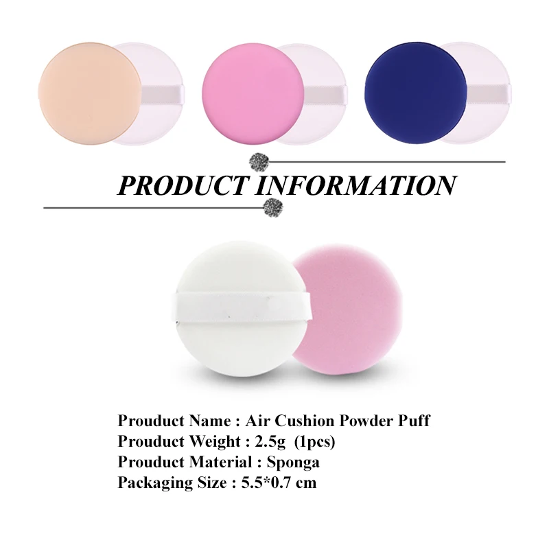 3 шт. косметическая воздушная подушка для пудры Puff не Latex сухая и влажная двойного