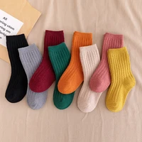 2021 autumn and winter new coral fleece thickened childrens socks boys and girls tube socks warm baby childrens socks