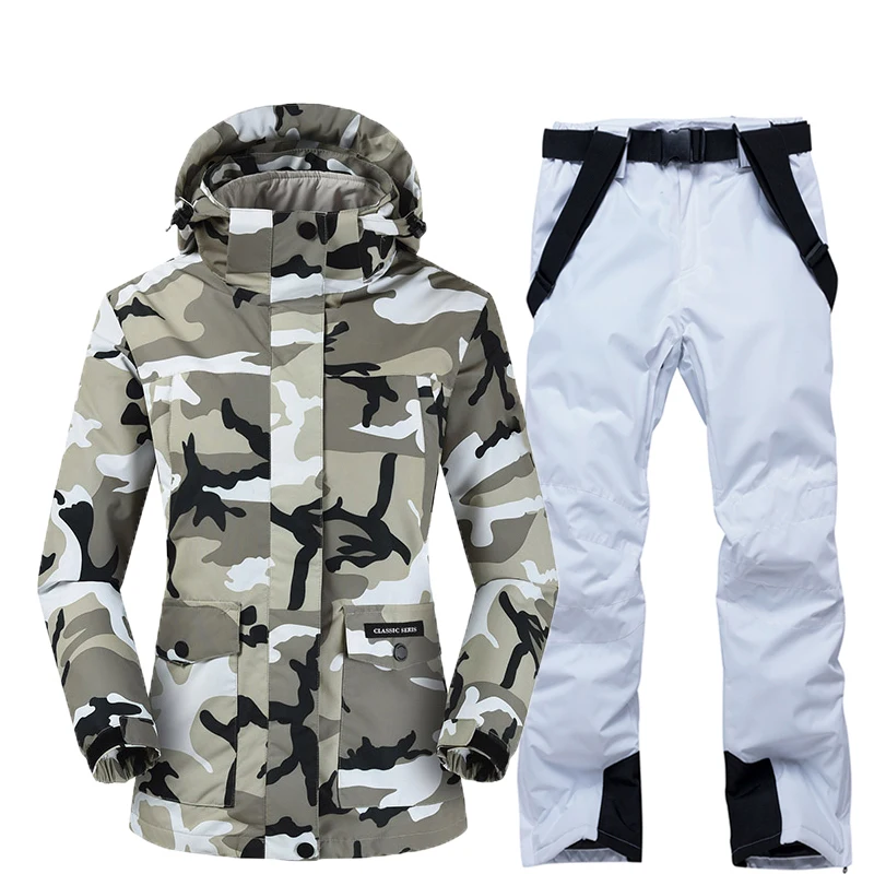 Set 4 Лыжные куртки и штаны женский лыжный костюм комплекты для сноубординга очень теплая ветрозащитная Водонепроницаемая зимняя одежда для улицы - Цвет: Set 4