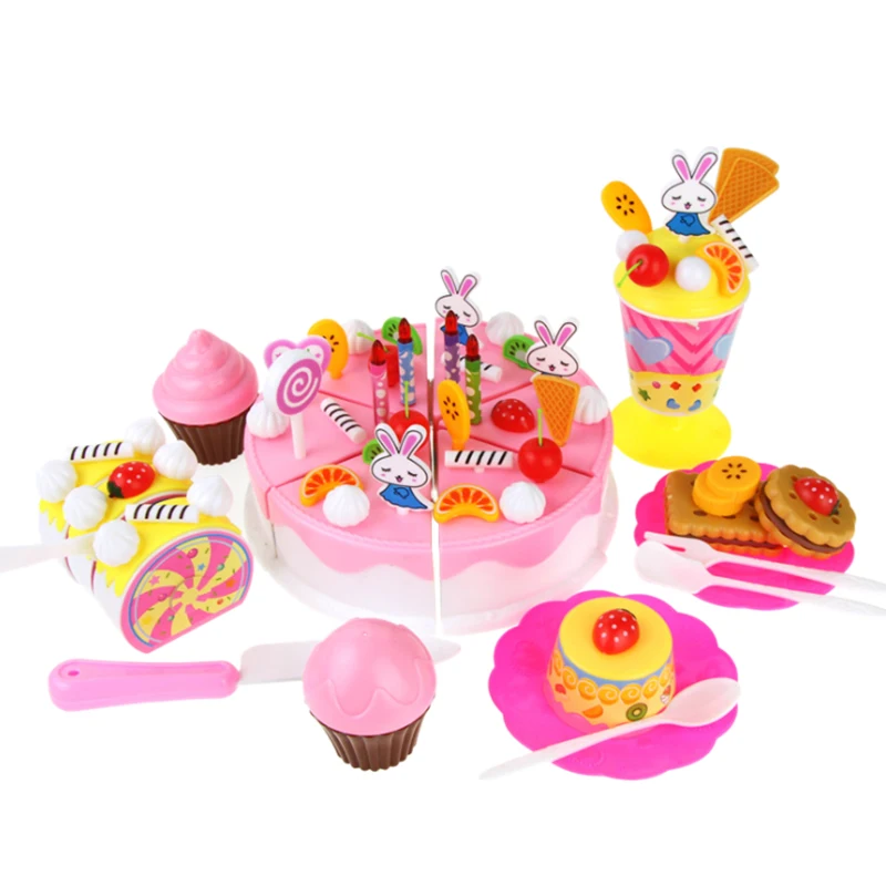 Игрушки для ролевых игр детей набор из 70 игрушек торта со свечами фруктовый