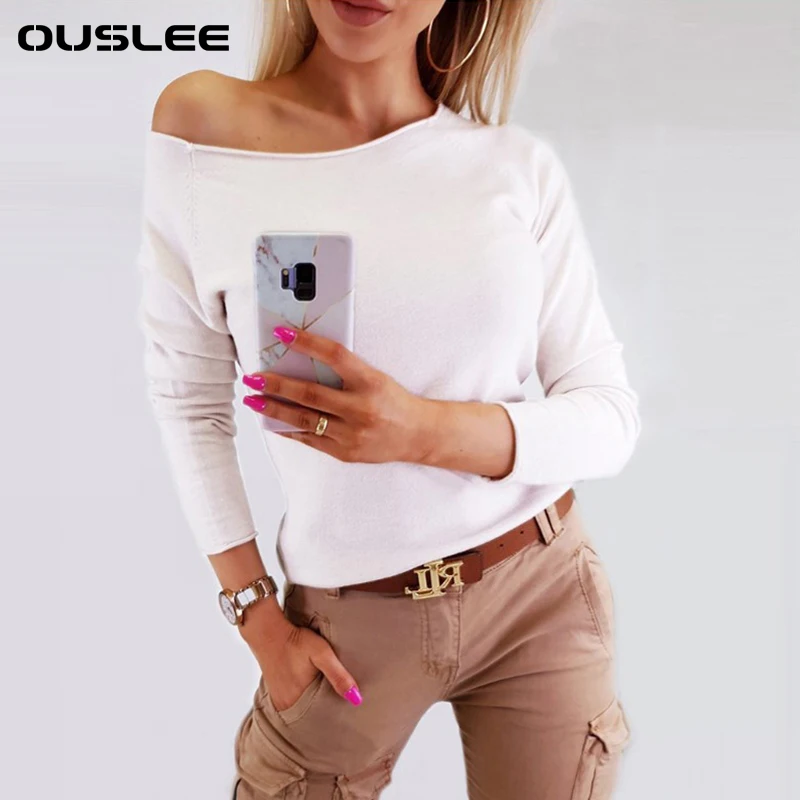 

OUSLEE круглым вырезом вязаный свитер для женщин повседневные Пуловеры Джемперы Топы шерсти с длинными рукавами эластичные женские свитера для женщин размера плюс