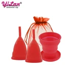 Гигиенические менструальные чаши для женщин, медицинские силиконовые чаши для менструаций, 2 шт.лот