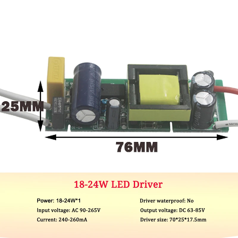 18 to 24Watt Usb кабель, 1 шт-1-36 Вт Светодиодный драйвер Вход AC 85-265V освещение трансформатор постоянного тока Питание адаптер для Светодиодный ламп/прожектор - Цвет: 18 to 24Watt