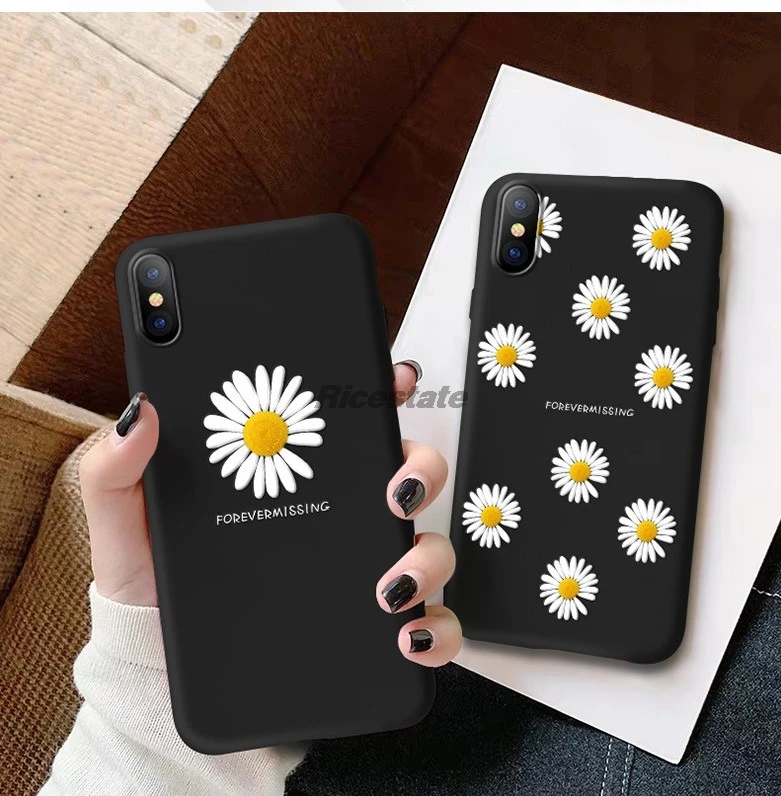 Ricestate Дейзи цветок чехол для iPhone 11 Pro X XR XS MAX iphone 6 6s 7 8 Plus SE 2020 матовая задняя крышка