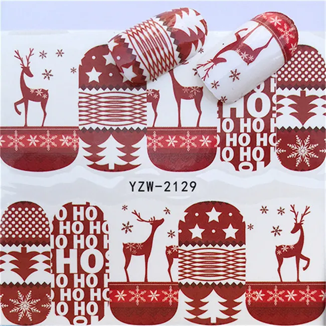 

1 sheet DIY Nail Art Water Transfer Stickers Winter Deer slider adhesive Watermark Decals Women Beauty Wedding Nails