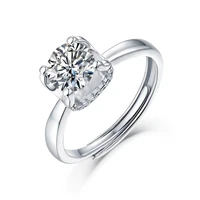 trendy 1 3 carat moissanite engagement rings for women 18k gold plated s925 silver moissanite adjustable ring anniversary gift