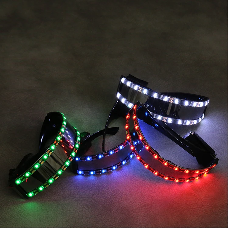 

Individuality creativity LED luminescent glasses Luminous glasses at night Nightclub disco Ring diamond flash
