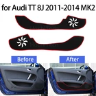 Защитный ковер, внутренняя защита для двери, боковая крышка для Audi TT 8J 2011-2014 MK2, Противоударная накладка на дверь автомобиля, наклейка, аксессуары