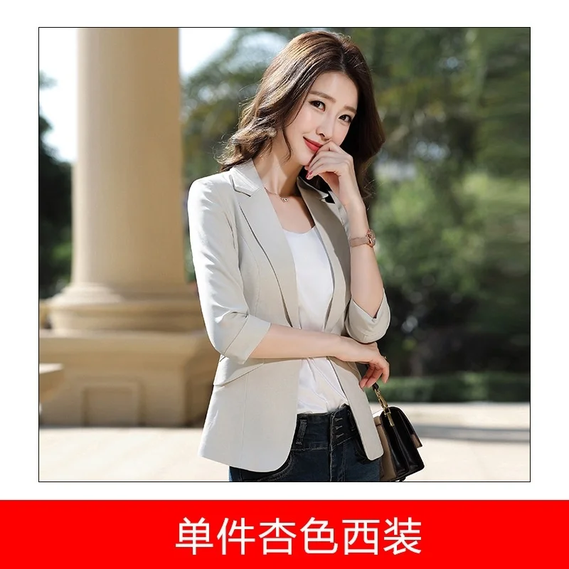 

Net red Blazer Jaet Women's thin Korean fashion slim summer 7 / 4 sleeve casual suit top women's middle sleeve
