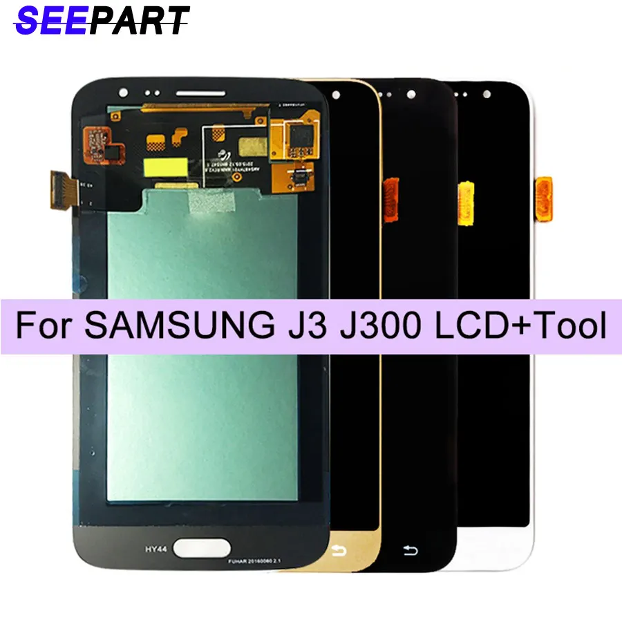 

Черный 5,0 ''ЖК-дисплей для SAMSUNG Galaxy J3 2015 ЖК-дисплей J300 J300F J300H сенсорный экран дигитайзер Запасные части