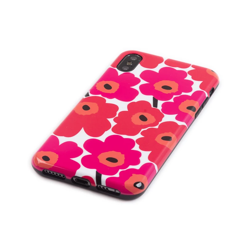 Роскошный Блестящий Мягкий силикон imd чехол для iPhone 11 Pro X XR XS Max 7 8 Plus 6 6S красный цветочный чехол милый цветочный чехол для девочки