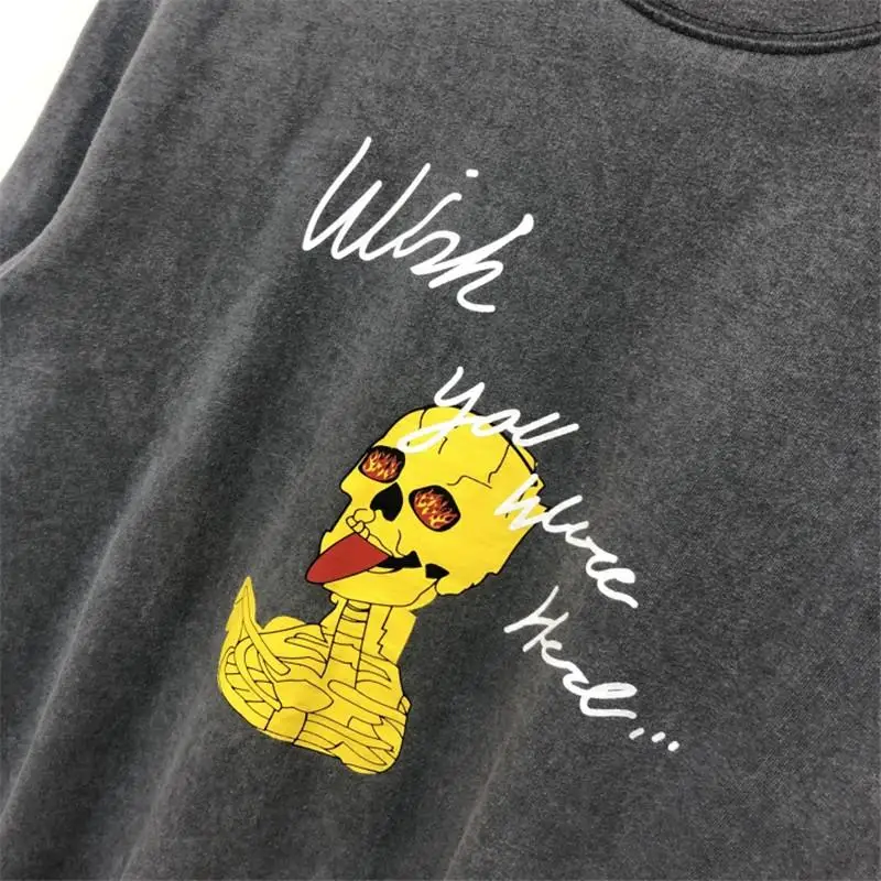 

2020ss WISH YOU WERE HERE T-shirt Men Women Washed Do Old Travis Scott ASTROWORLD Top Tees