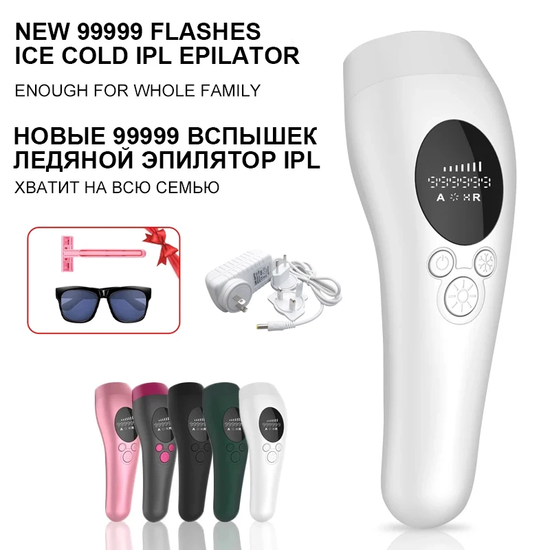 Depilador a Laser Flashes Novo Permanente Ipl Fotodepilador Depilação Depiladora Indolor Elétrica Dropship 990000 2022