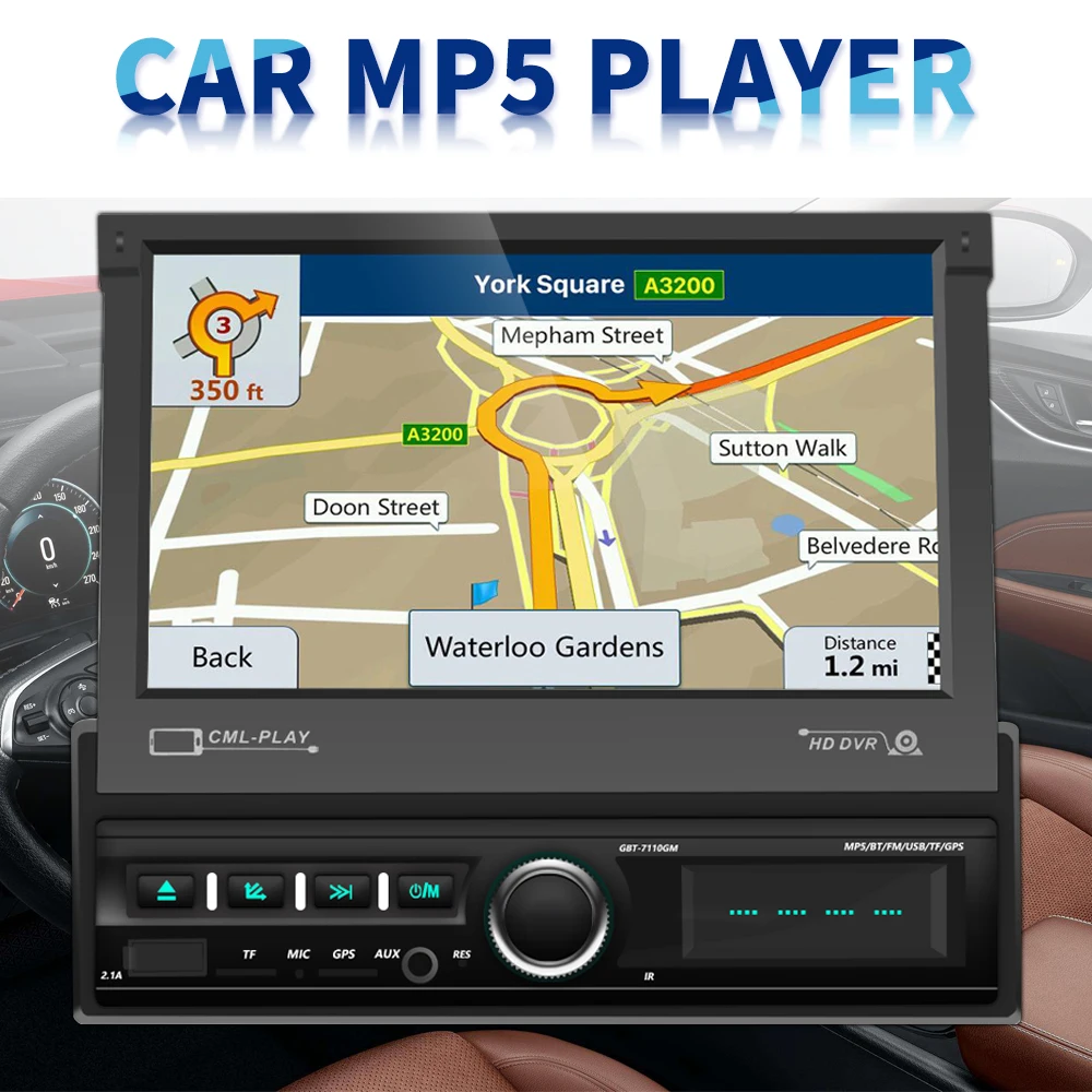 Podofo 1 Din 7 ''автомобильные радио GPS Авторадио Android IOS Зеркало Ссылка сенсорный