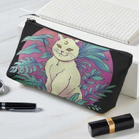 japanese cat makeup bag cute cat canvas cosmetic bag fashion portable square girls and ladies cosmetic bag travel storage bag