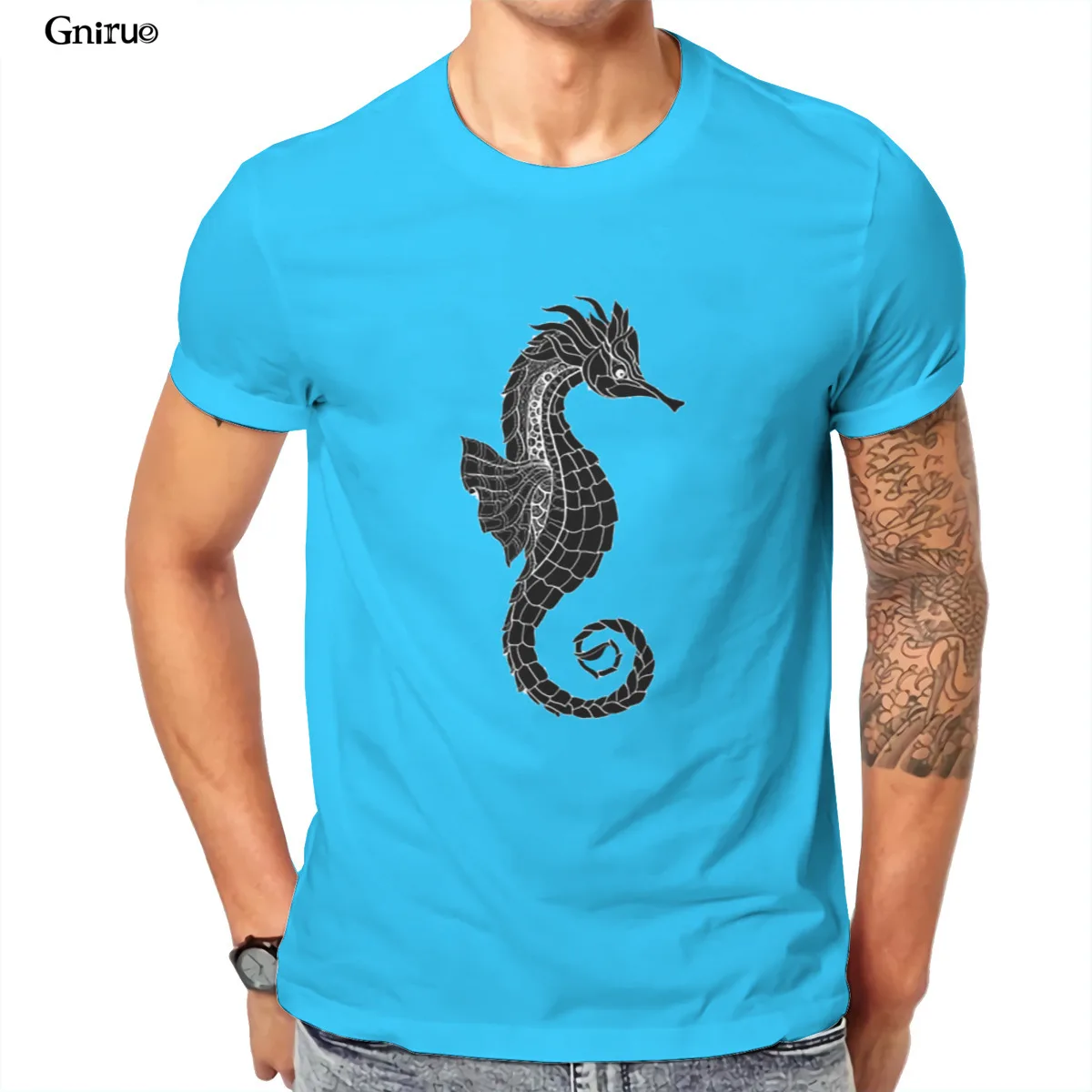 

Wholesale Hippocampus Punk Kawaii Tops For Boy Tees 108706