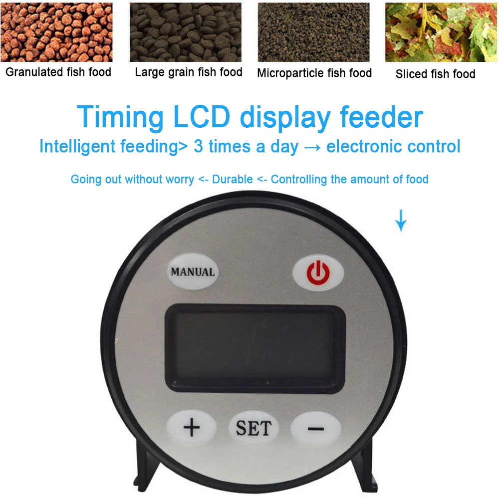ЖК дисплей Электронный Умный Автоматический фидер для рыб дозатор с таймером
