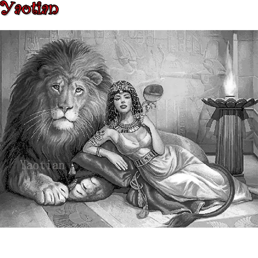 Картина девушка со львом египет