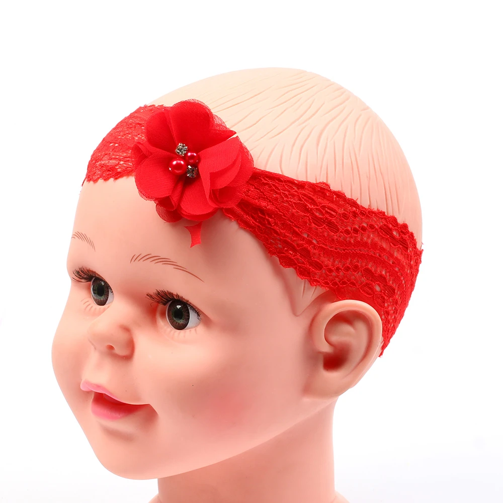 Повязка на голову детская с цветами кружевом головной убор для малышей | Детская