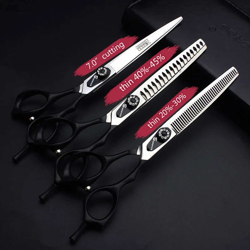 

New Scissors 7 inches black hair salon professional scissors for hairdressers and barbers are sharp non-slip and wear-resistant