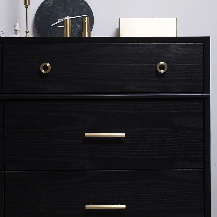 Круглая ручка/Золотое кольцо из латуни нажимные дверные ручки ящика шкафа для