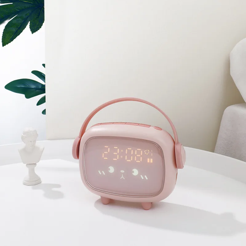 

New Cute Alarm Clock for Kids OK to Wake Sound Activated Alarm Clock Rechargeable with Night Light Temperature 6 Ringtone