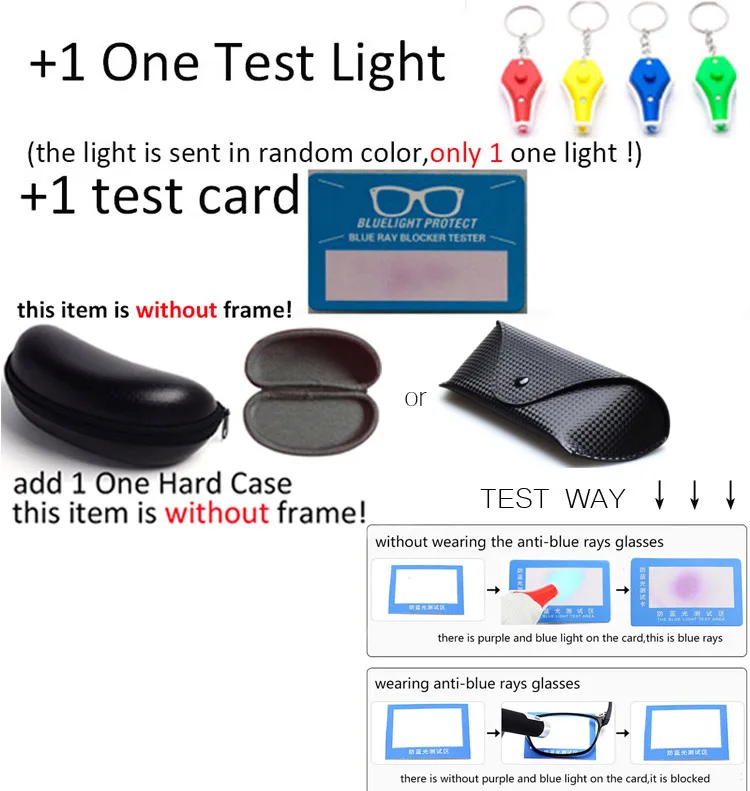 Hard Case-Test Light IVSTA игровые очки мужские анти-Синие лучи компьютерные очки светильник блокирующая оптическая оправа близорукость очки желтые ночного видения 3016 - Цвет оправы: Hard Case-Test Light