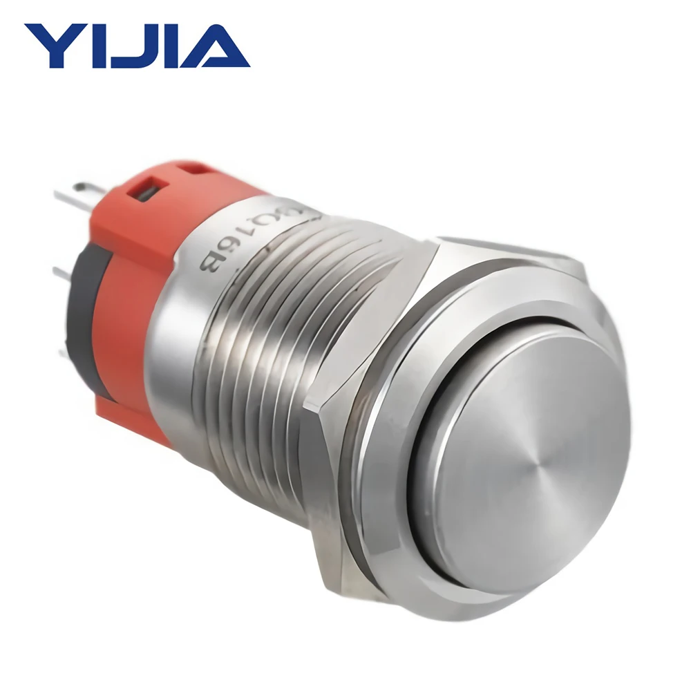 

16mm High Head Latching Metal Push Button Switch 1NO 1NC SPDT with Wire Socket GQ16BH-11Z/S