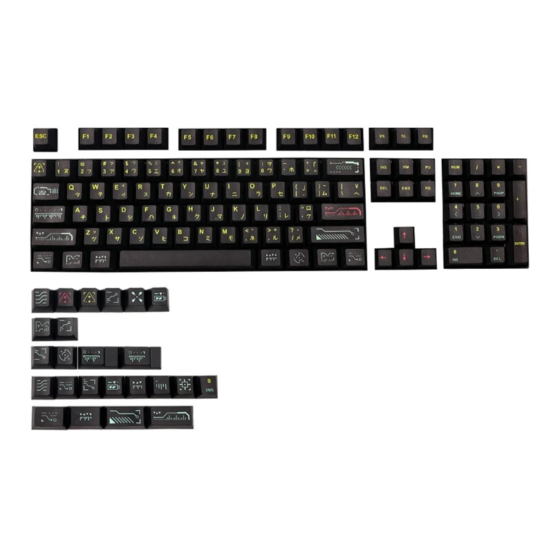 

Cherry Profile Keycaps PBT 5 Face Dye-Sub 128 Keys Full Set 1.5U 1.75U 2U Shift 6.25U Spacebar For FH60 GK61 -108Keys 28GE