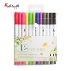 Baikingift 12 Цвета художественный маркер, файнлайнер, рисования акварельные маркеры двойной наконечник кисть школьные принадлежности