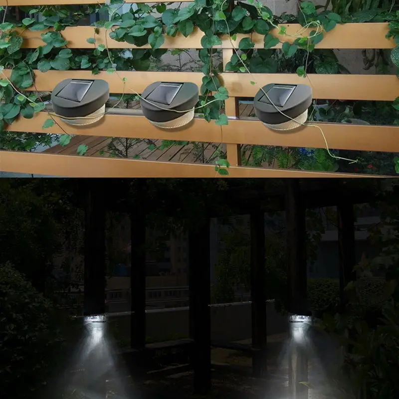 Горячий 2LED Забор светильник солнечный установка аморфный кремниевый солнечная