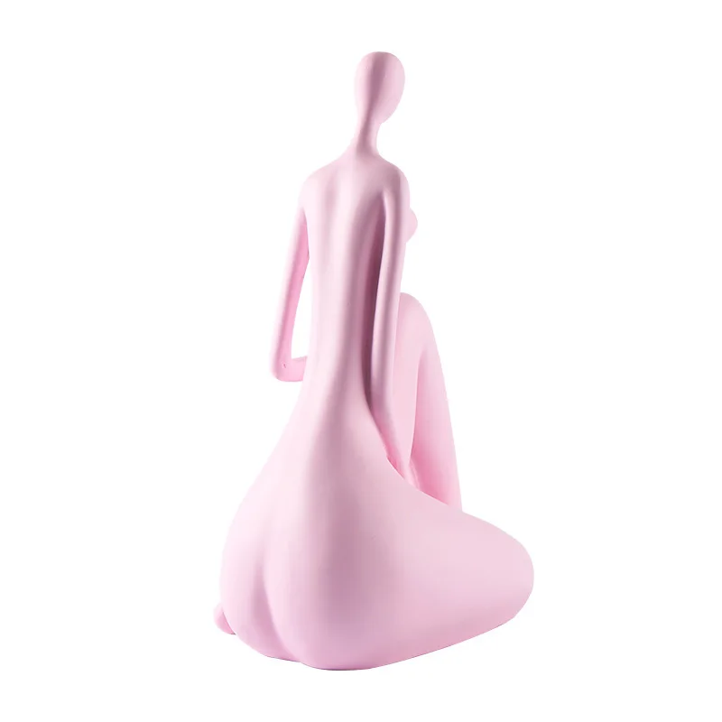 Creative Girl Character Sculpture Posture Ornaments Home Decoration Accessorie Handmade Resin Figurines Miniature Model Art Gift | Дом и сад