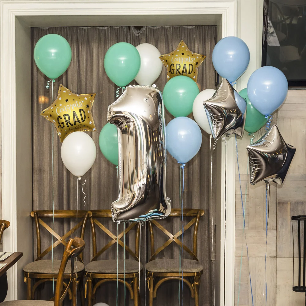 

25pcs Gold Congrats Grad Balloons Graduation Decorations Gold Star Grad Balloon